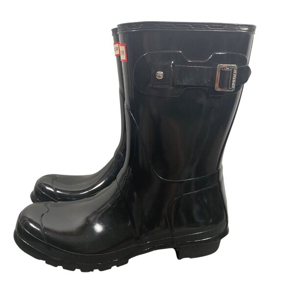 Hunter Women's Original wellies Short Gloss Rain Boots Black NWOT Size 10 - Picture 6 of 12